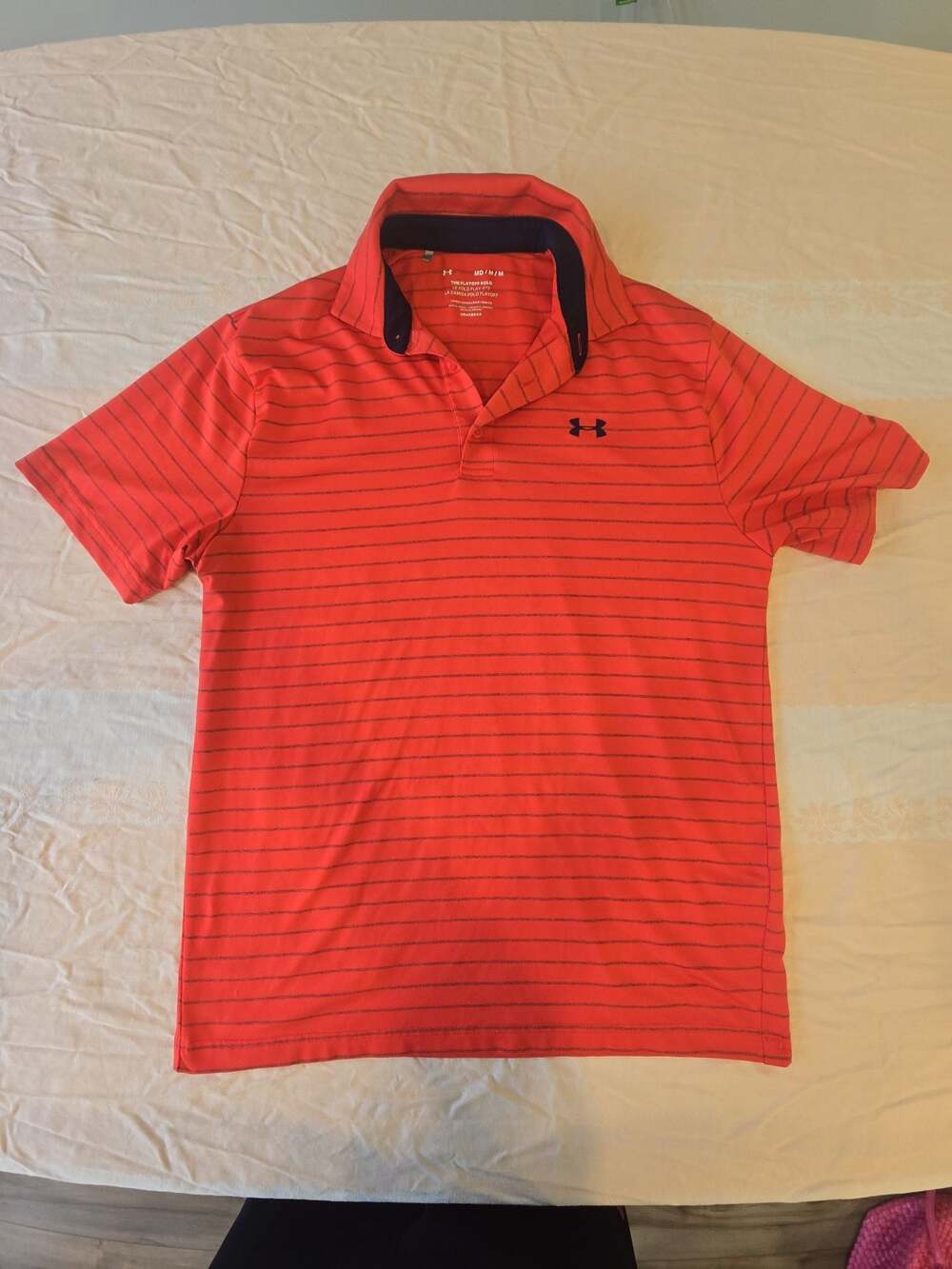 Under Armour The Playoff Polo Core Stripe Shirt - Men's Medium